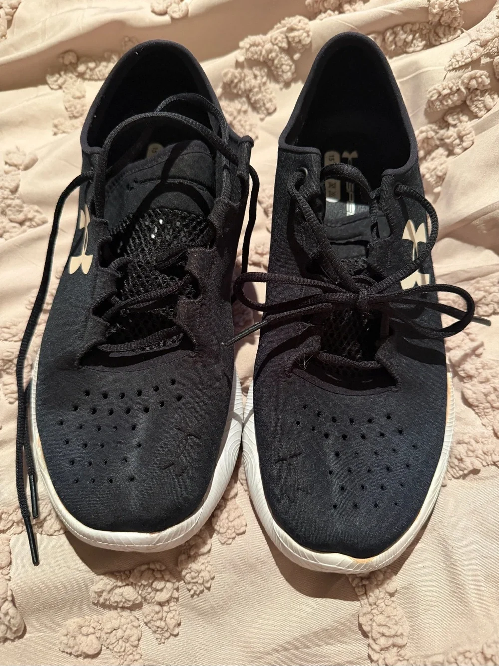 Under Armour Black and White Lace-Up Training Shoes